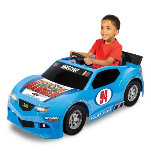 Adventure Force NASCAR 6V Champion Racer, Powered Ride-on with Toy Engine and Tools