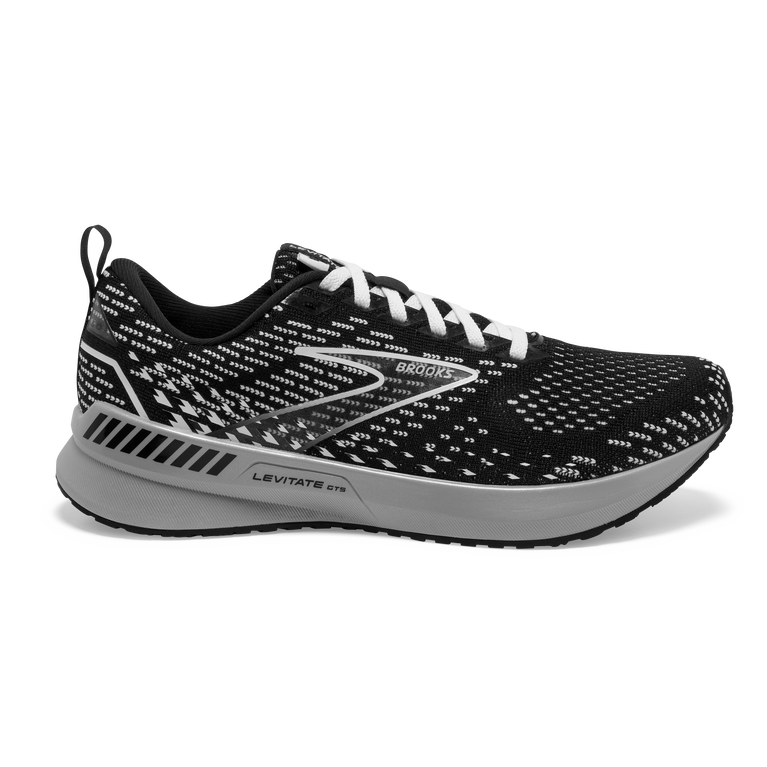 Women's Brooks Levitate GTS 5, Black/Grey/White, 7.5 B Medium